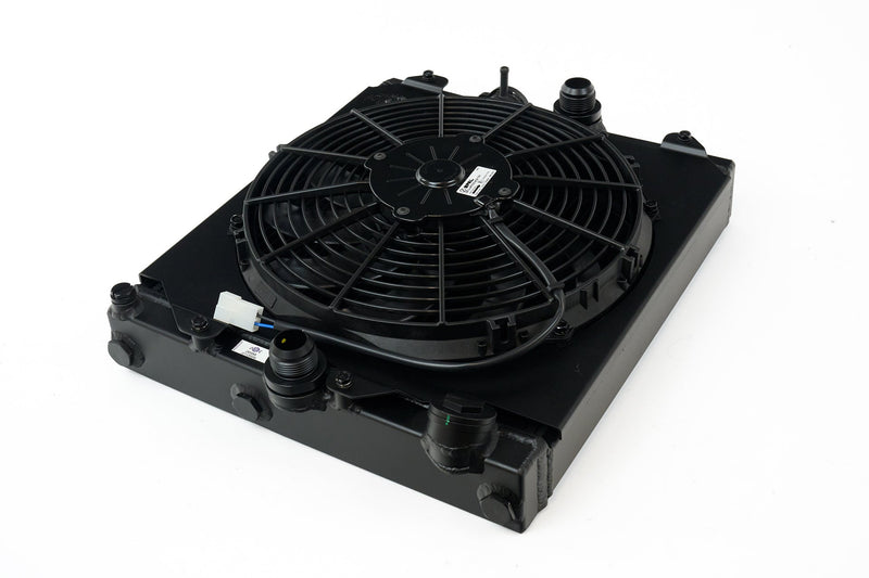 CSF Mitsubitshi Evo 7/8/9 + Honda Civic 92-00 Universal Half radiator Black med 12" SPAL Fan