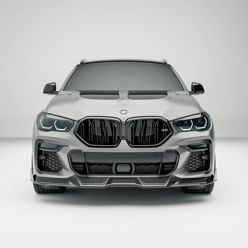 BMW X6 G06 Pre-LCI Facelift: Complete Installation of Carbon Fiber Front Bumper Air Intakes