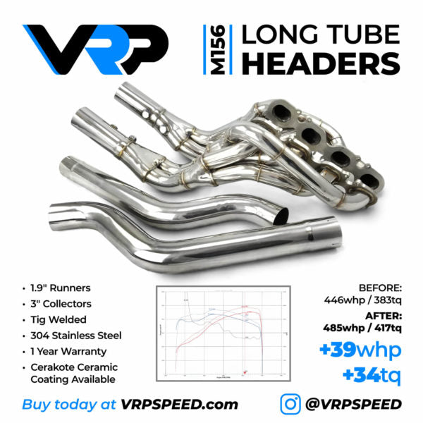VRP Long Tube Headers-Mercedes-Amg C63/E63/CLS63 (M156)
