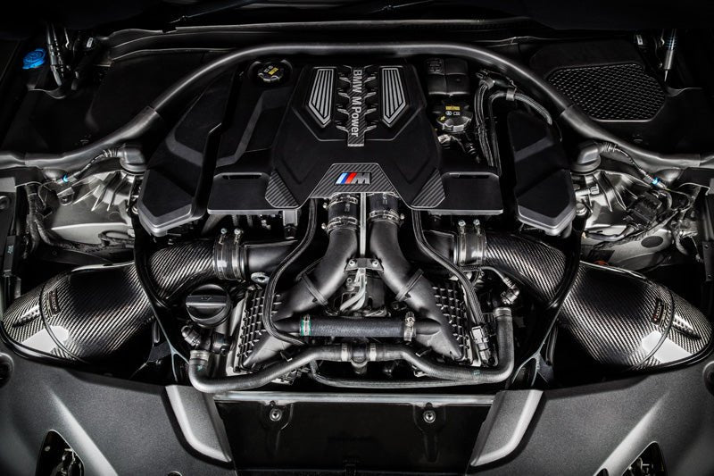 Eventuri BMW F9X M5/M8 Black karbon luftinntak med shrouds