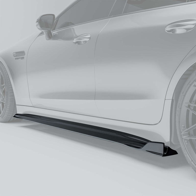 Mercedes-AMG GT 63 S X290 Carbon Fiber Side Skirts installed view