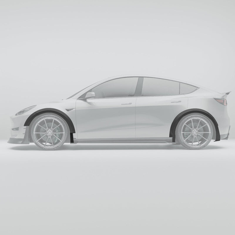 Tesla model y carbon fiber wheels trim with protruding sections