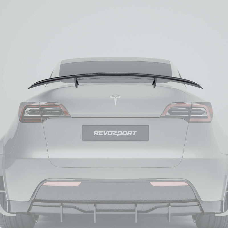Tesla model y carbon fiber spoiler with protruding sections