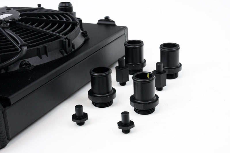 CSF Mitsubitshi Evo 7/8/9 + Honda Civic 92-00 Universal Half radiator Black med 12" SPAL Fan