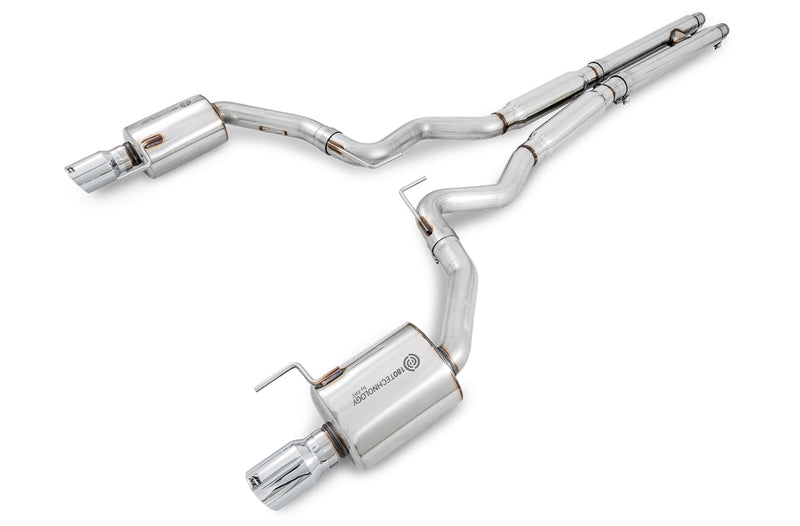 AWE Touring Edition Catback Ford S550 Mustang GT — Chrome Silver dual tips