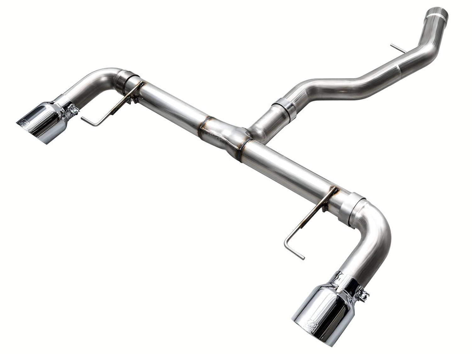 AWE Track Edition Axleback BMW G2X 330i 430i — Chrome Silver tips bakperspektiv