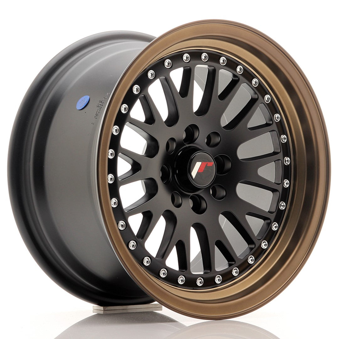 JR Wheels JR10 15x8 ET20 4x100 Matt Black w/ Bronze Lip
