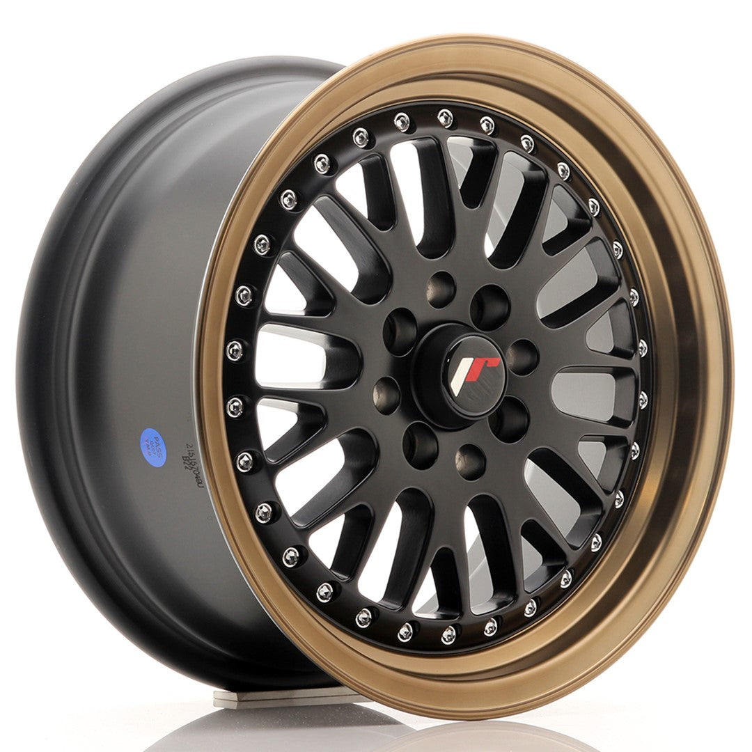 JR Wheels JR10 15x7 ET30 4x108 Matt Black w/ Bronze Lip
