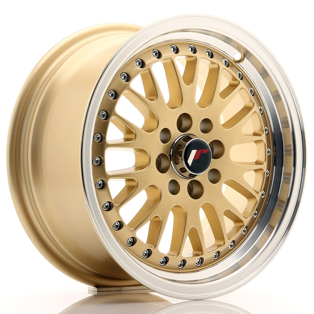 JR Wheels JR10 15x7 ET30 4x108 Gold w/ Machined Lip