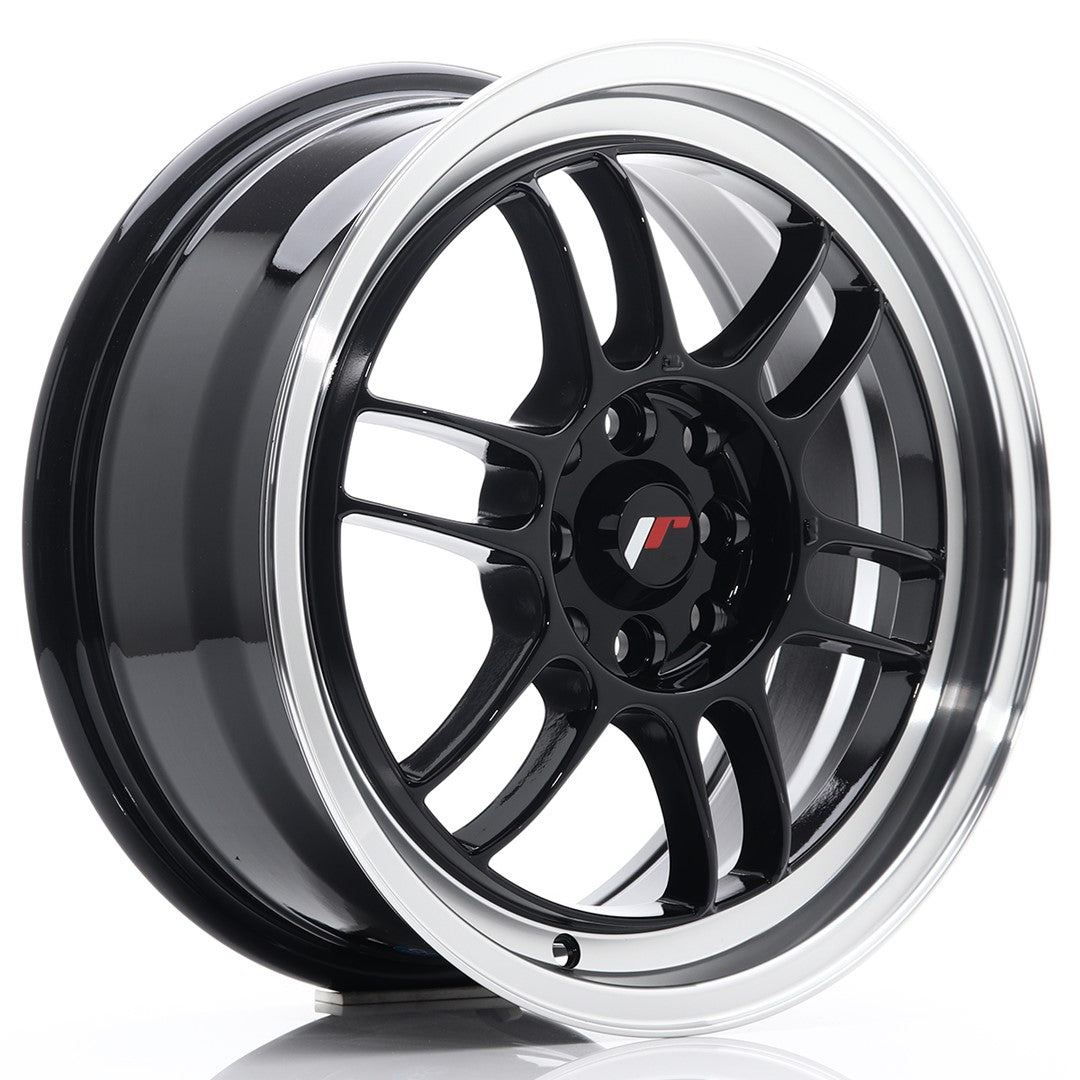 JR Wheels JR7 16x7 ET38 4x114.3 Gloss Black w/ Machined Lip
