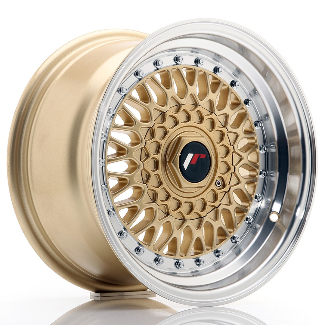 JR Wheels JR9 15x8 ET20 5x115 Gold w/ Machined Lip