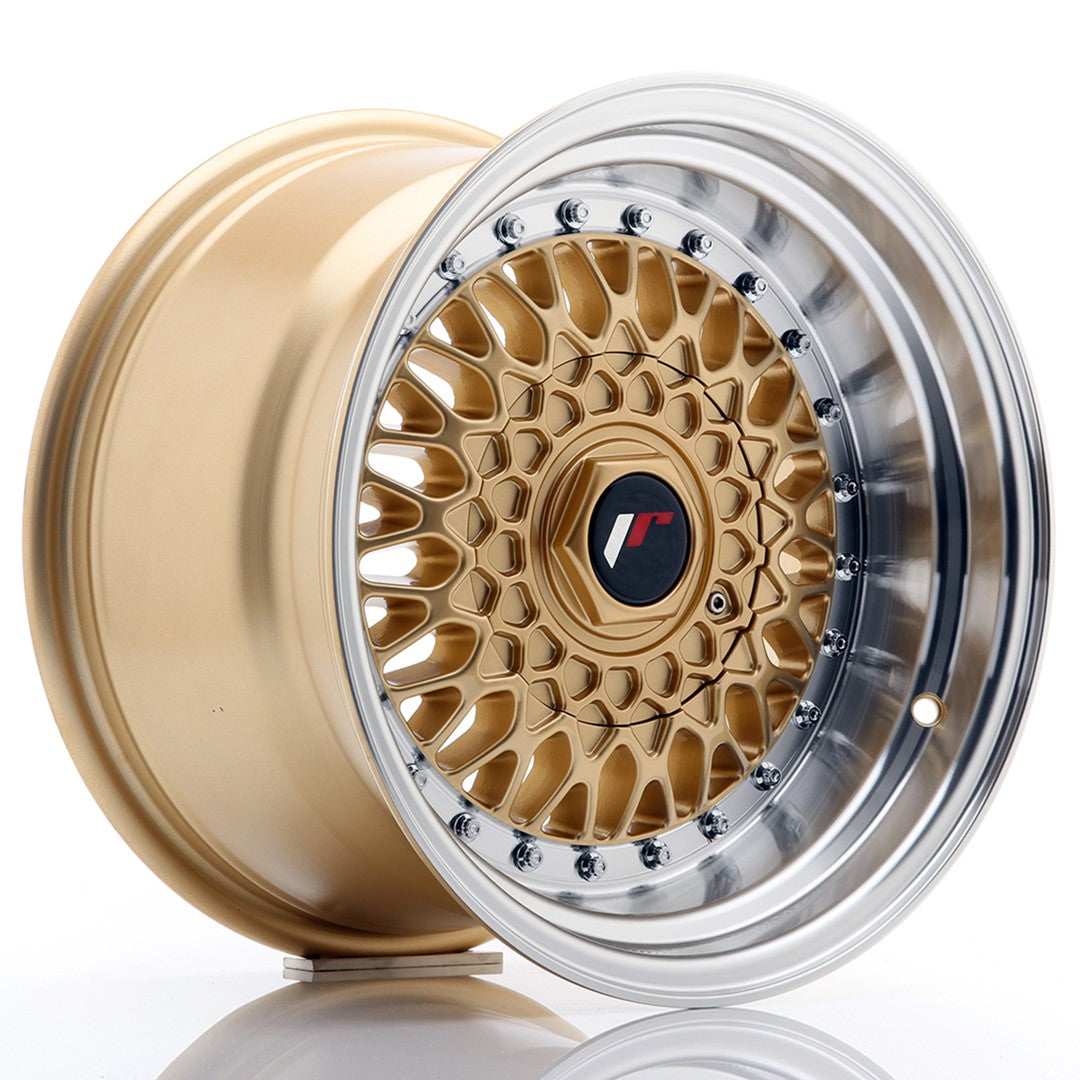 JR Wheels JR9 15x9 ET10 4x100 Gold w/ Machined Lip