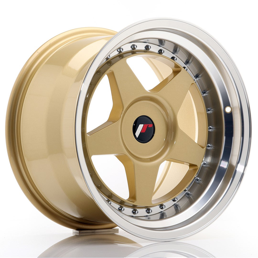 JR Wheels JR6 17x10 ET20 5x105 Gold w/ Machined Lip