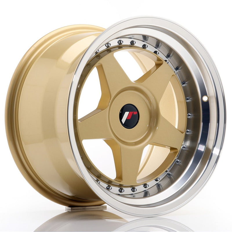 JR Wheels JR6 17x10 ET20 5x110 Gold w/ Machined Lip