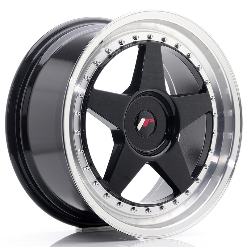 JR Wheels JR6 18x8,5 ET20-40 4x100 Gloss Black w/ Machined Lip