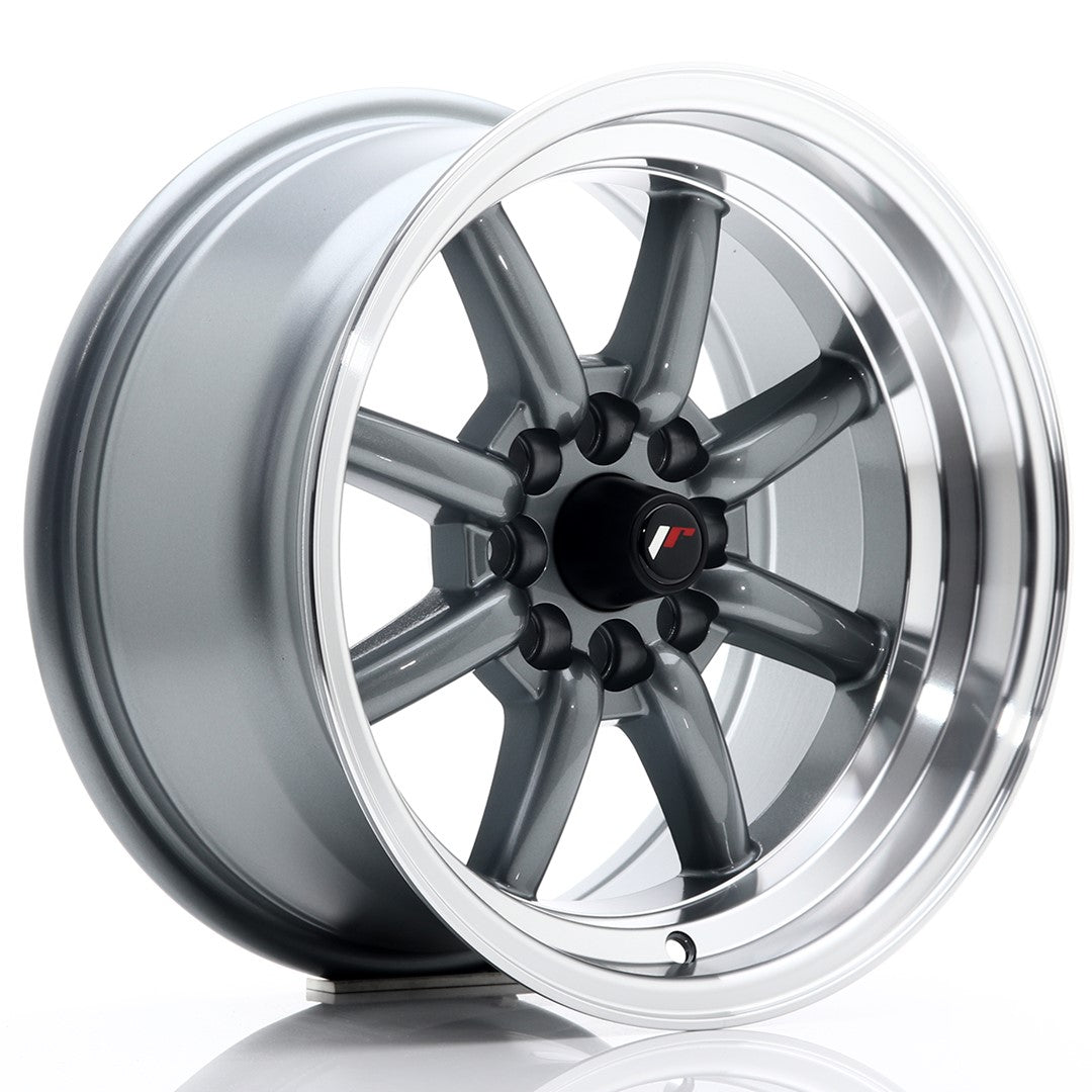 JR Wheels JR19 15x8 ET0 4x108 Gun Metal w/ Machined Lip