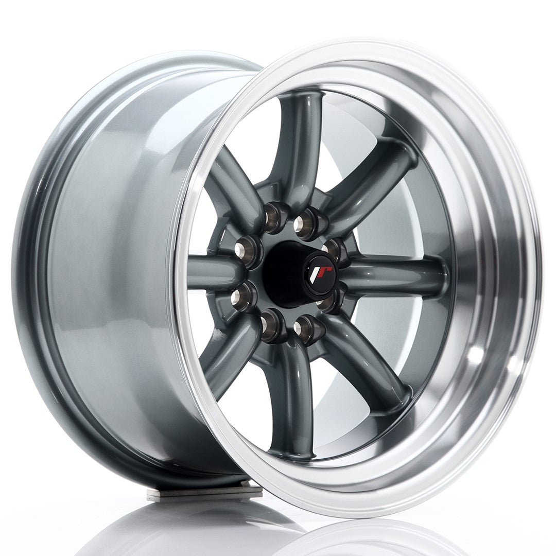 JR Wheels JR19 15x9 ET-13 4x100 Gun Metal w/ Machined Lip