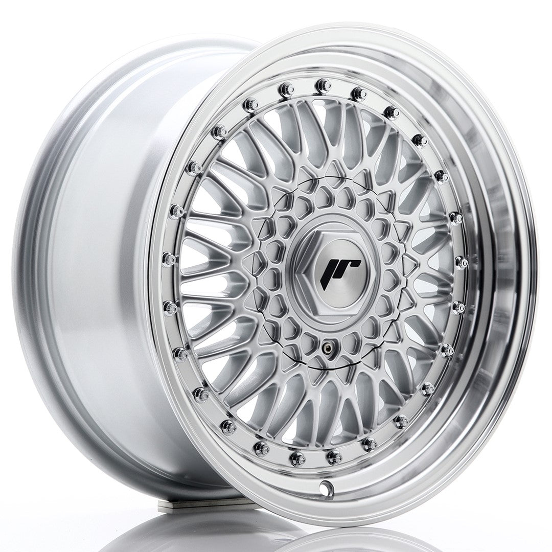 JR Wheels JR9 16x7,5 ET25 4x108 Silver w/ Machined Lip+Silver Rivets