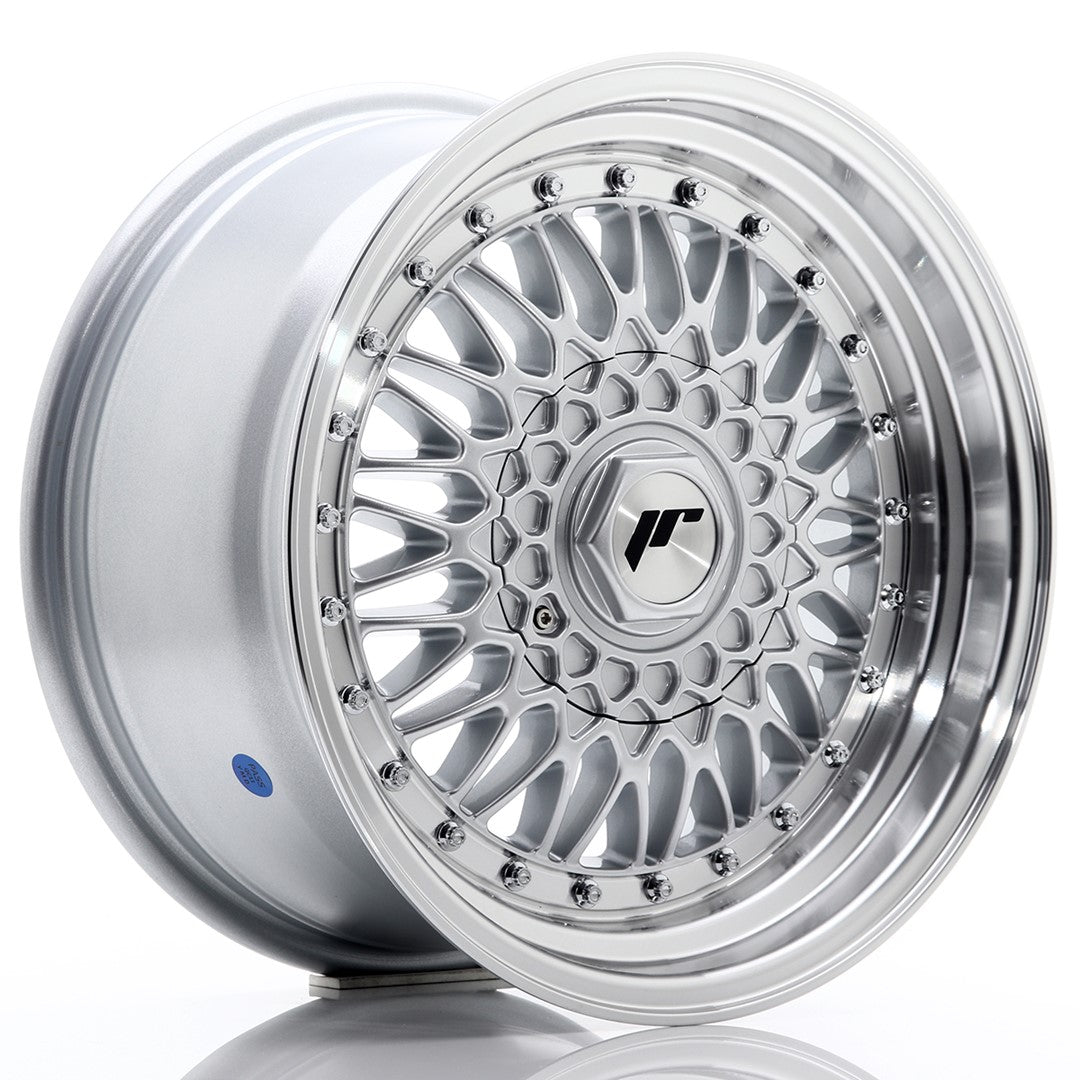JR Wheels JR9 16x8 ET25 4x100 Silver w/ Machined Lip+Silver Rivets