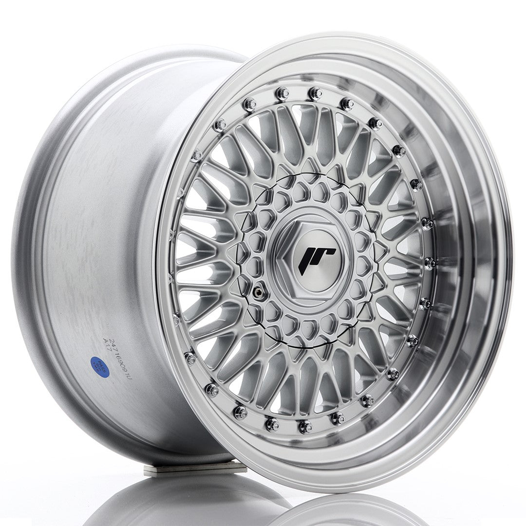 JR Wheels JR9 16x9 ET20 4x100 Silver w/ Machined Lip+Silver Rivets