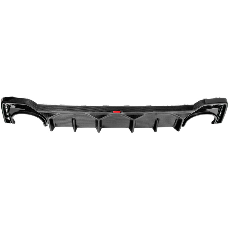 Audi C8 RS6 / RS7 diffuser – Visual Carbon med URBAN-emblem KONG PERFORMANCE