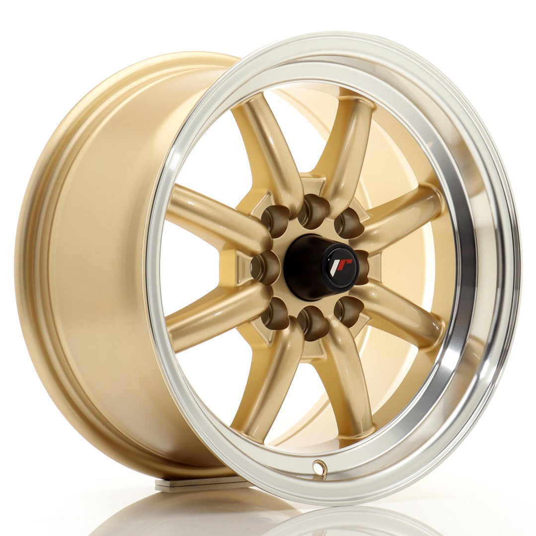 JR Wheels JR19 15x8 ET20 4x114.3 Gold w/ Machined Lip