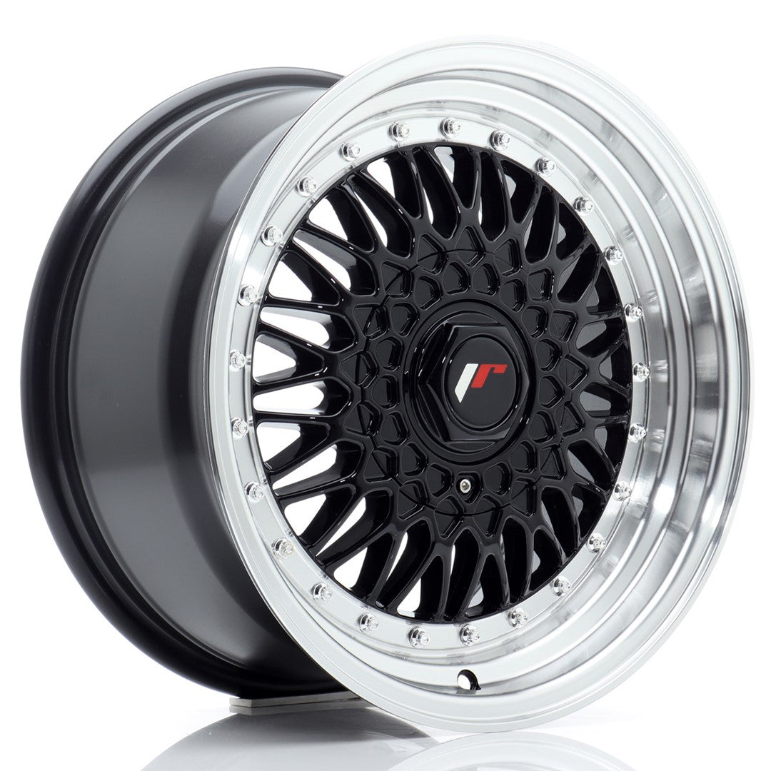 JR Wheels JR9 16x8 ET25 4x108 Gloss Black w/ Machined Lip