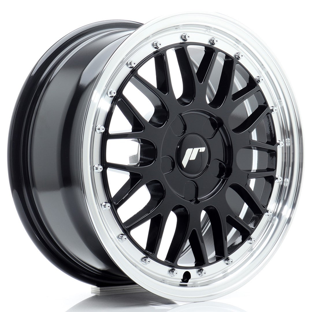 JR Wheels JR23 16x7 ET20-45 5x100 Gloss Black w/ Machined Lip