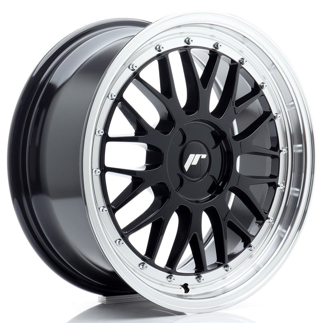 JR Wheels JR23 18x8 ET20-42 4x110 Gloss Black w/ Machined Lip