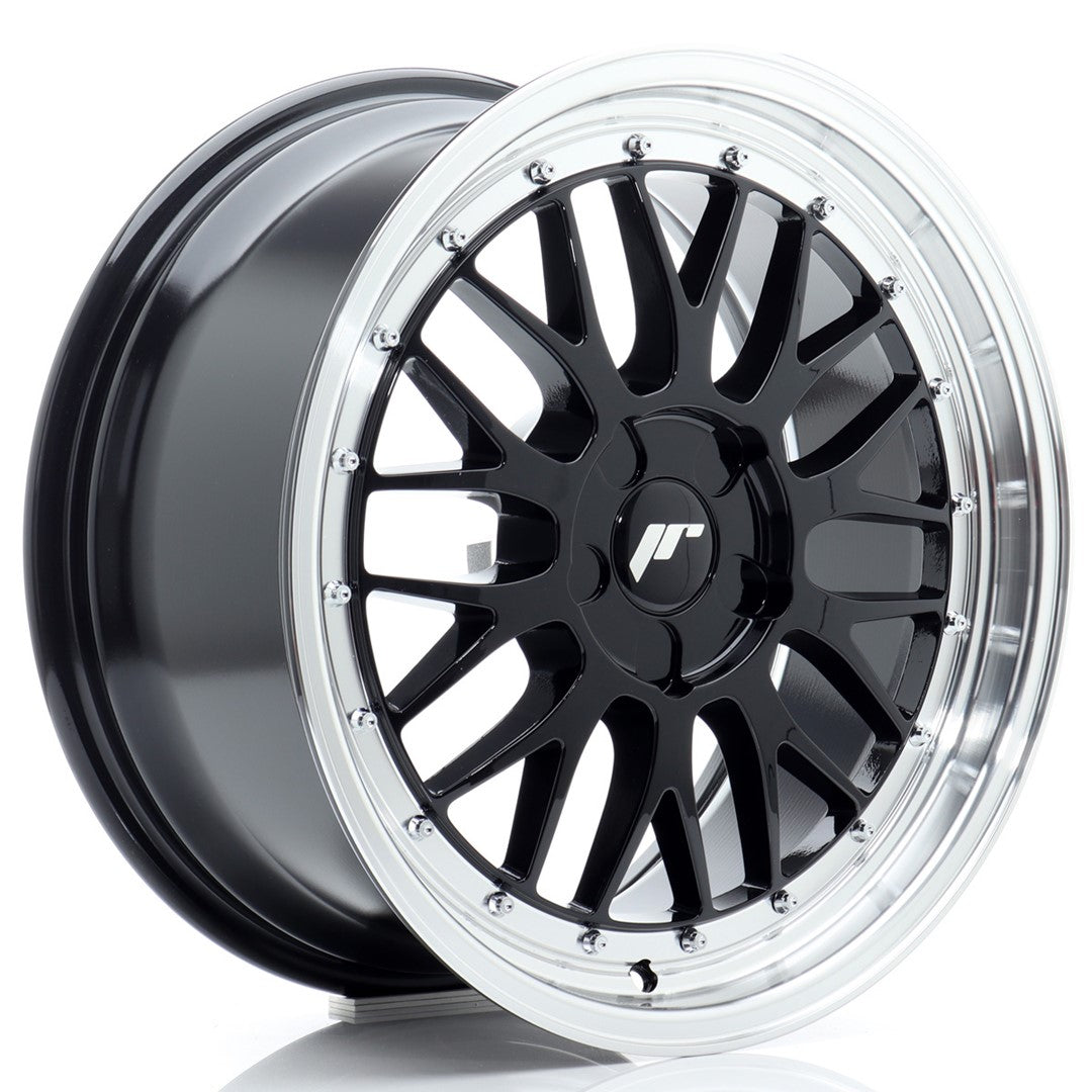 JR Wheels JR23 18x8 ET20-42 5x114.3 Gloss Black w/ Machined Lip