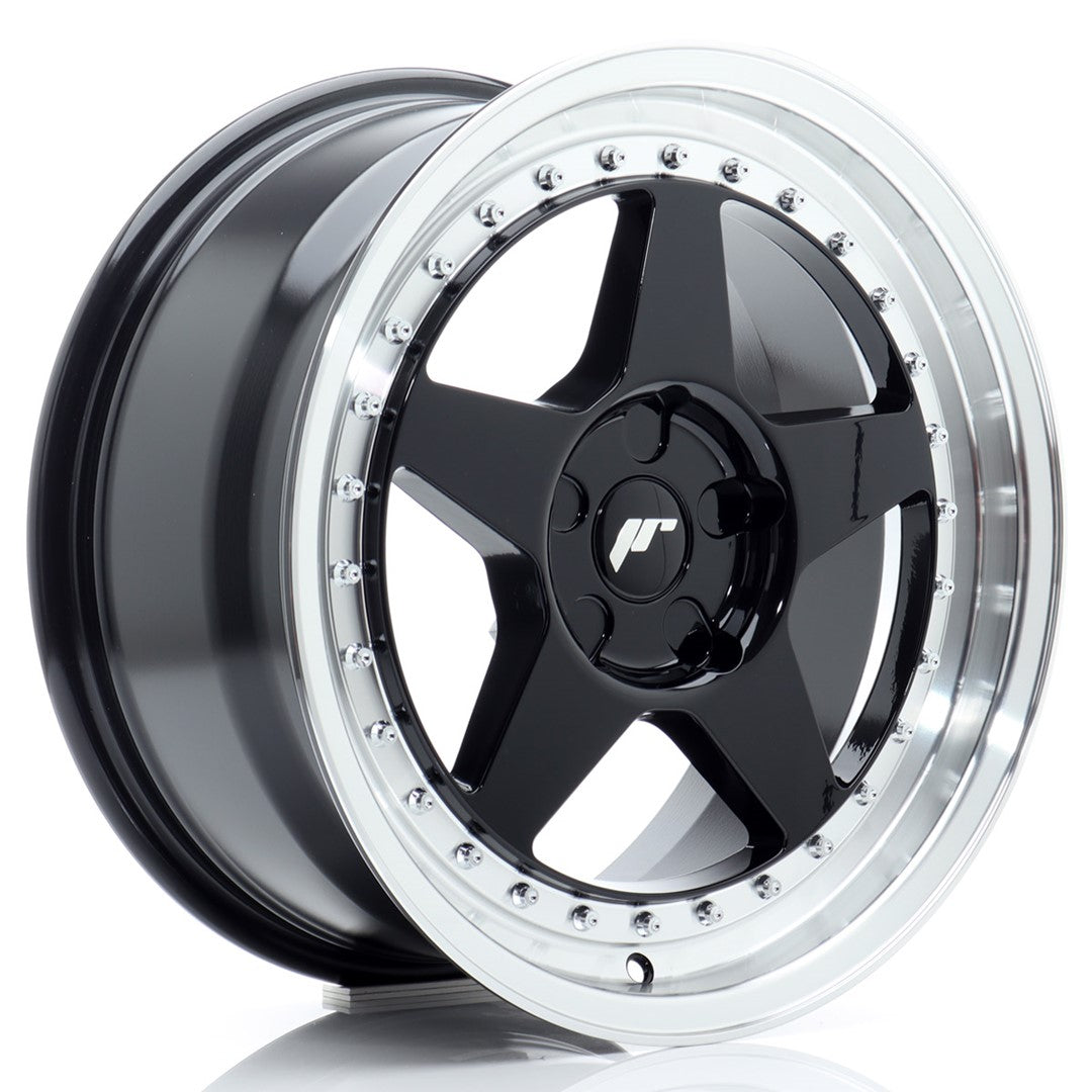 JR Wheels JR6 17x8 ET20-35 5x115 Gloss Black w/ Machined Lip