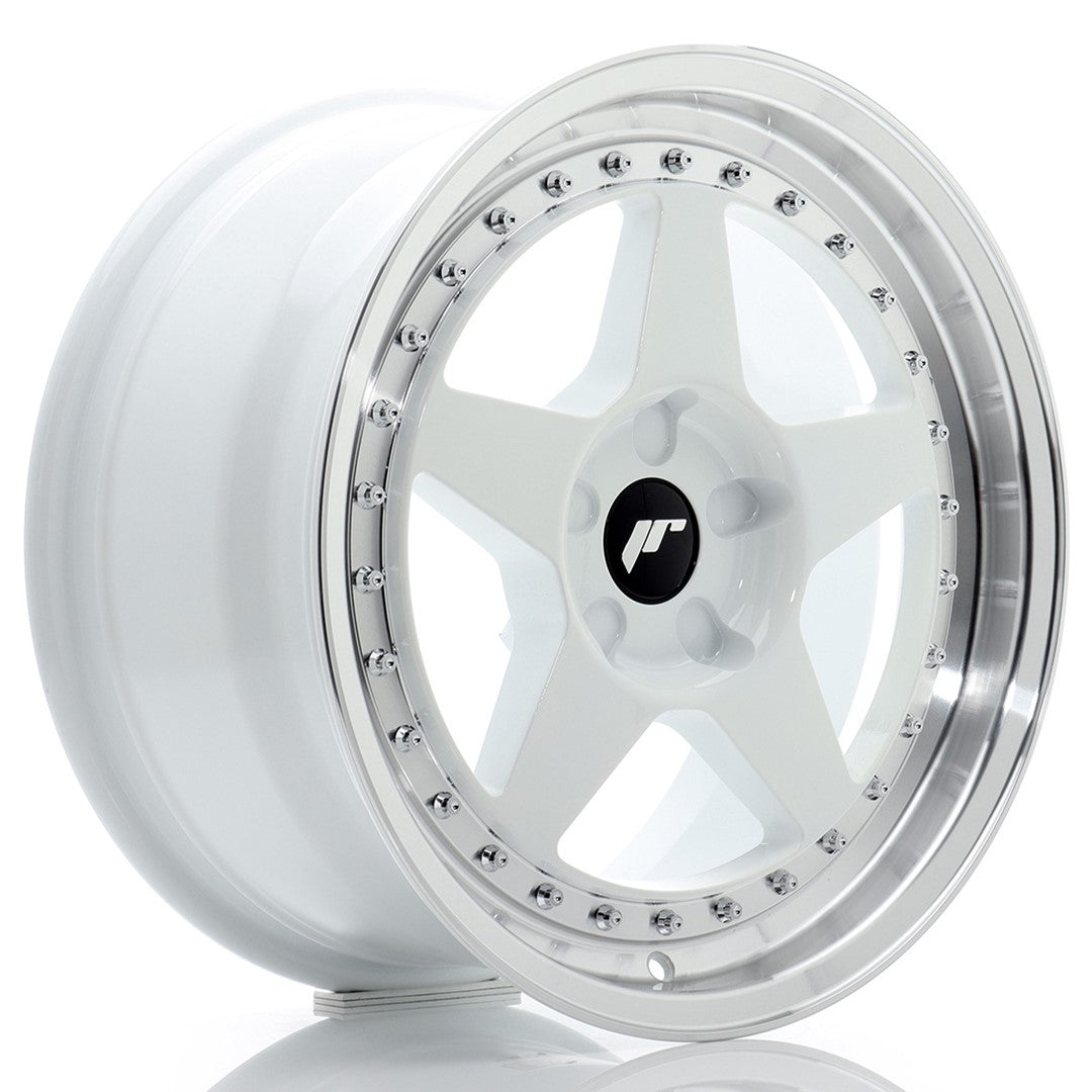 JR Wheels JR6 17x8 ET20-35 5x105 White w/ Machined Lip