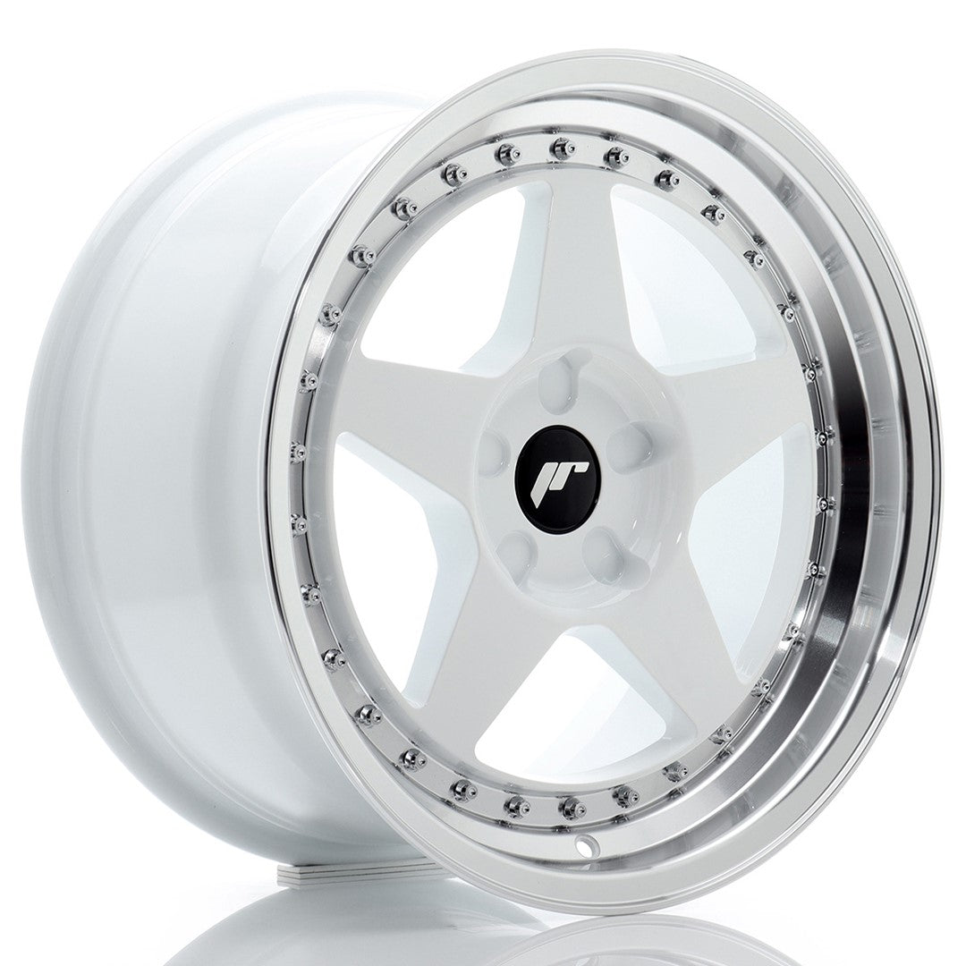 JR Wheels JR6 17x9 ET20-35 5x118 White w/ Machined Lip