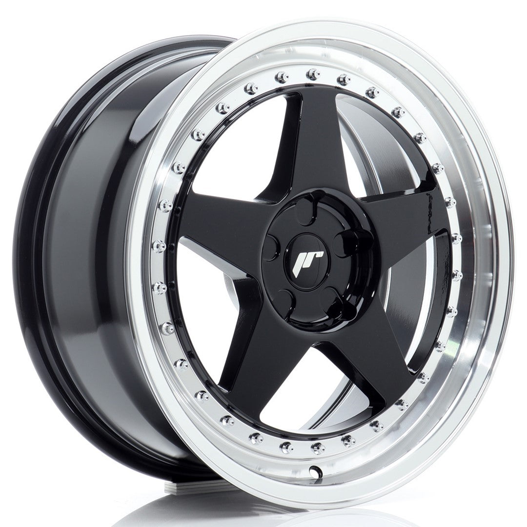 JR Wheels JR6 18x8,5 ET20-40 5x115 Gloss Black w/ Machined Lip