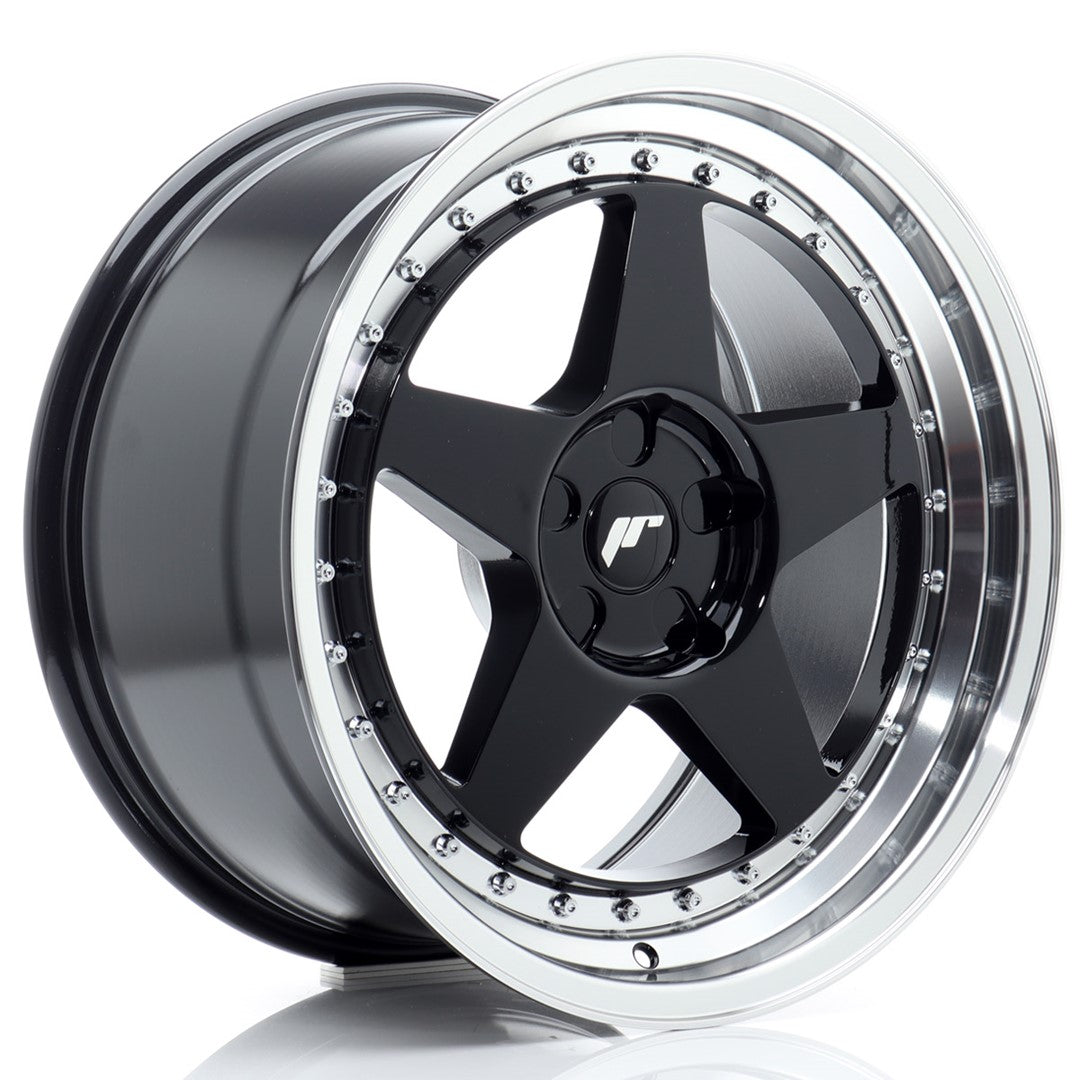 JR Wheels JR6 18x9,5 ET20-40 5x120 Gloss Black w/ Machined Lip