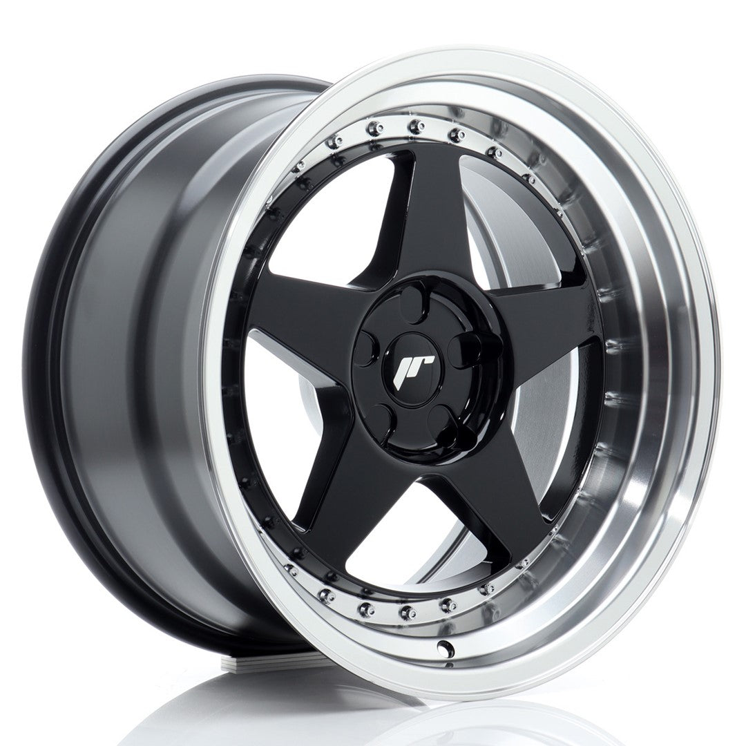 JR Wheels JR6 18x10,5 ET0-25 5x110 Gloss Black w/ Machined Lip