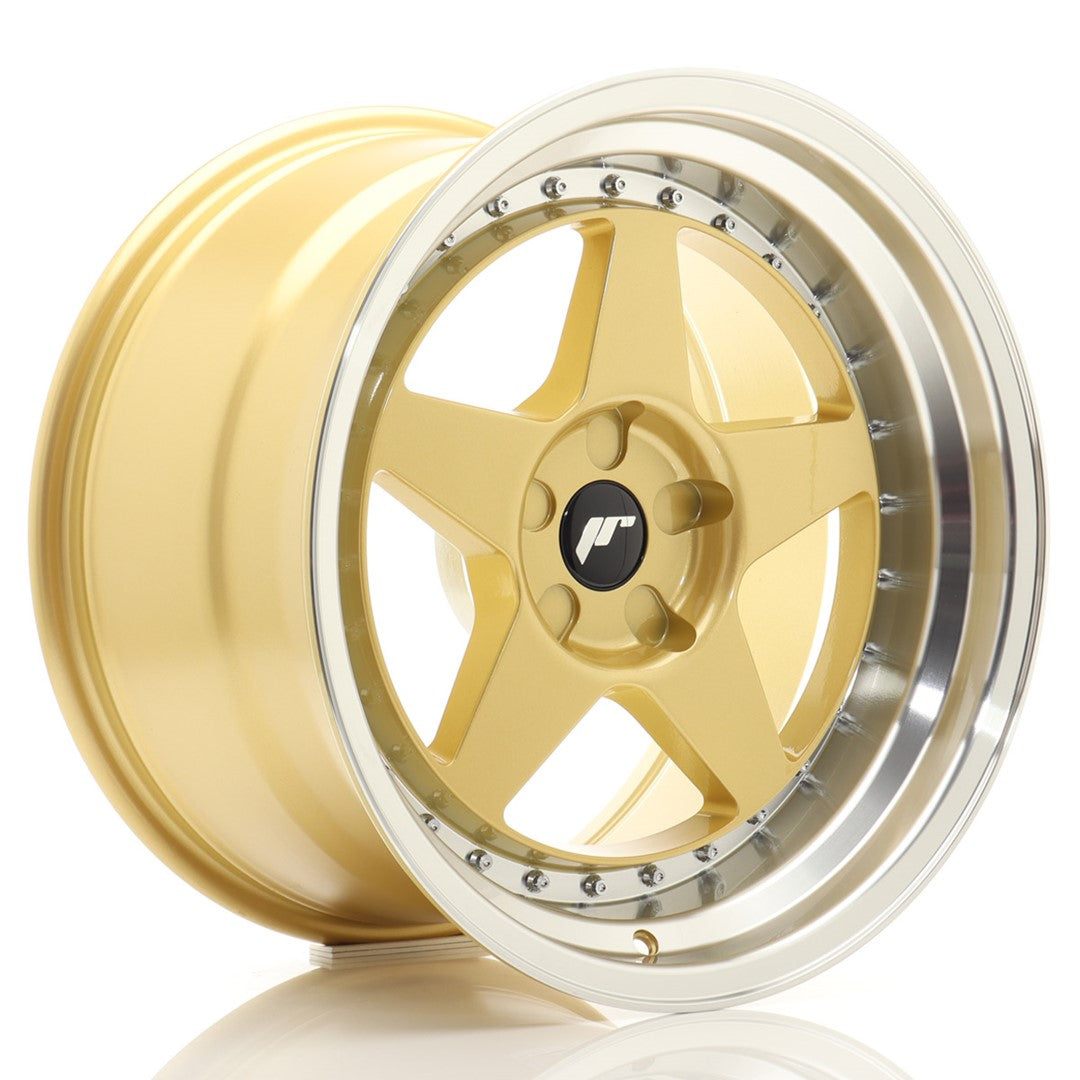JR Wheels JR6 18x10,5 ET0-25 5x100 Gold w/ Machined Lip