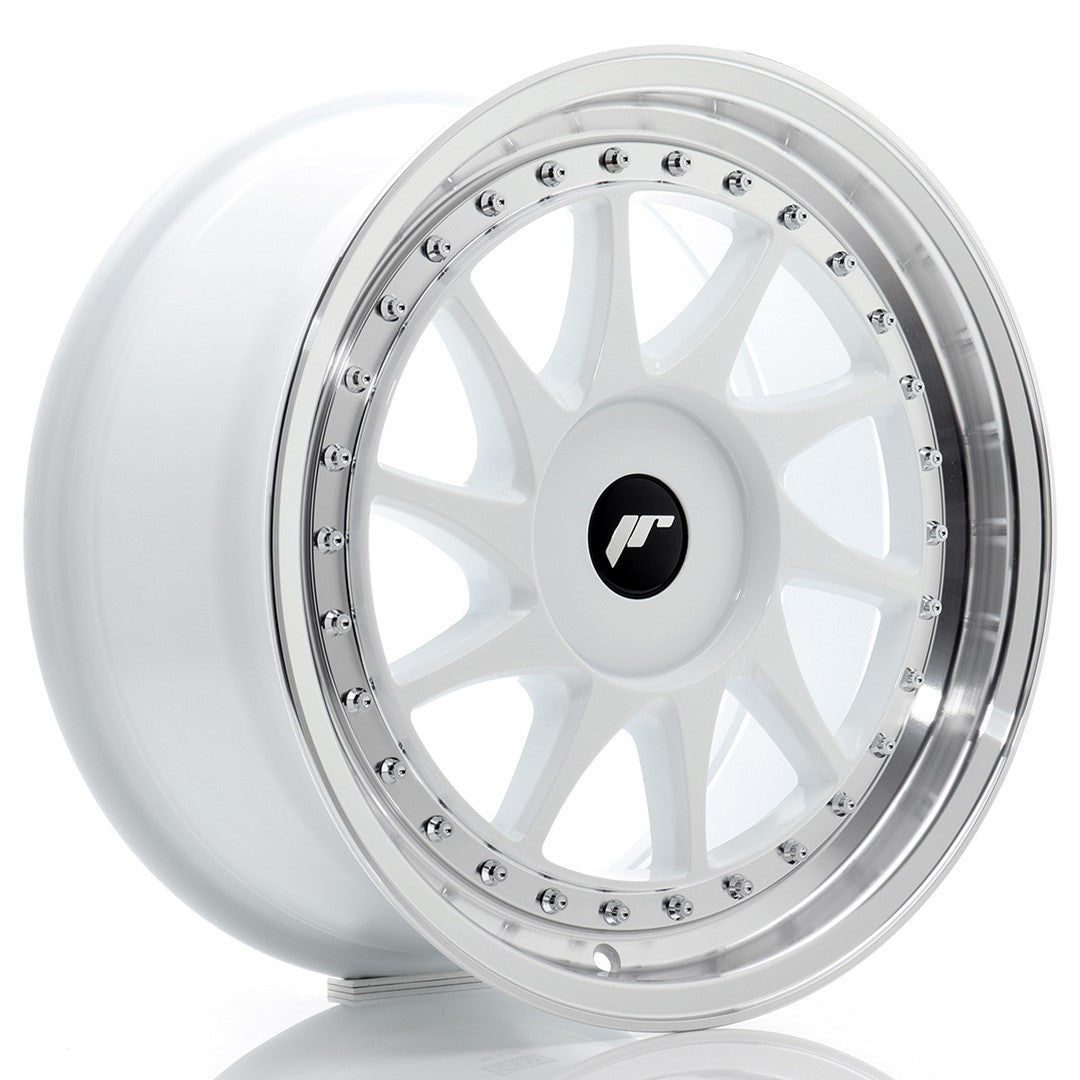 JR Wheels JR26 17x8 ET20-35 4x110 White w/ Machined Lip
