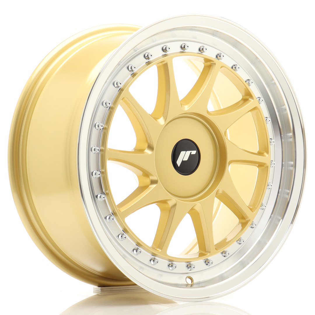 JR Wheels JR26 17x8 ET20-35 5x100 Gold w/ Machined Lip