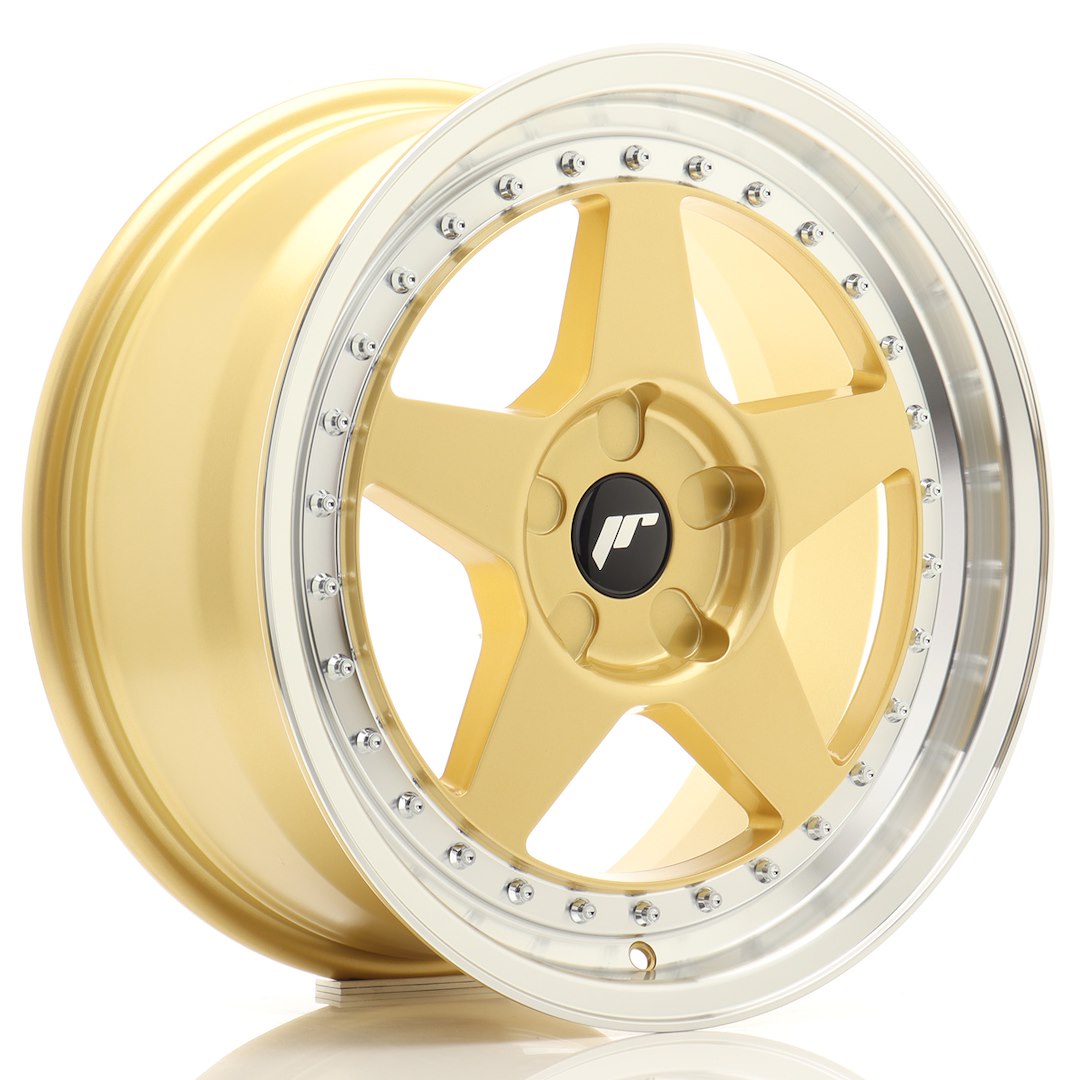 JR Wheels JR6 17x8 ET20-35 5x105 Gold w/ Machined Lip