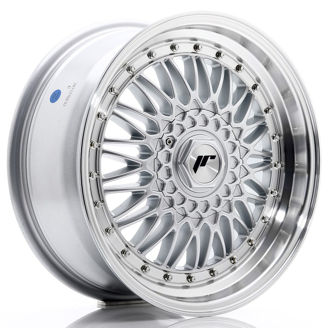 JR Wheels JR9 17x7,5 ET35 5x120 Silver w/ Machined Lip+Silver Rivets
