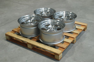 Set of JR15 17x9 ET25 5x100 Silver Machined Face