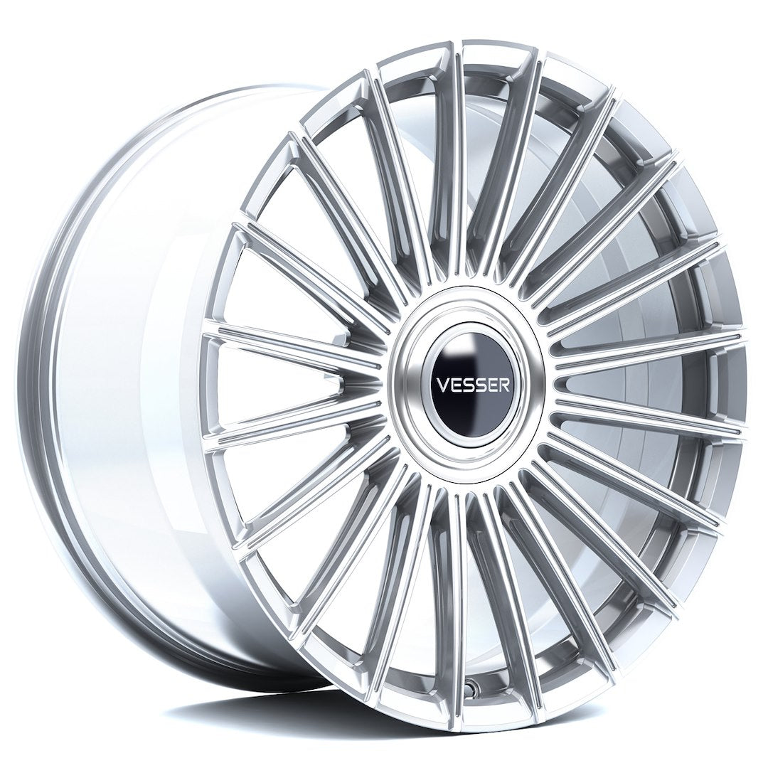 Vesser VSR5 22x9 ET12-48 5x115 Silver Machined Face