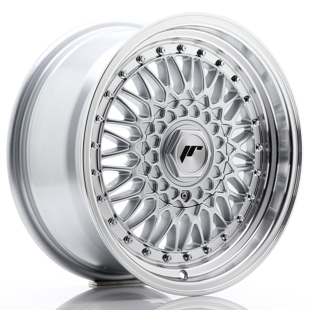JR Wheels JR9 16x7,5 ET25 5x112 Silver w/ Machined Lip+Silver Rivets