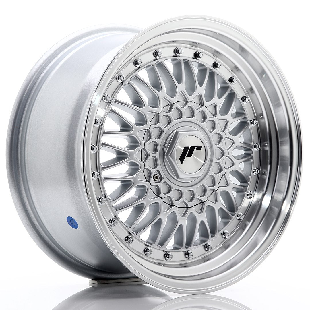 JR Wheels JR9 16x8 ET25 4x100 Silver w/ Machined Lip+Silver Rivets