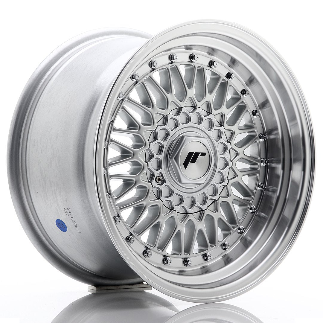 JR Wheels JR9 16x9 ET20 5x112 Silver w/ Machined Lip+Silver Rivets