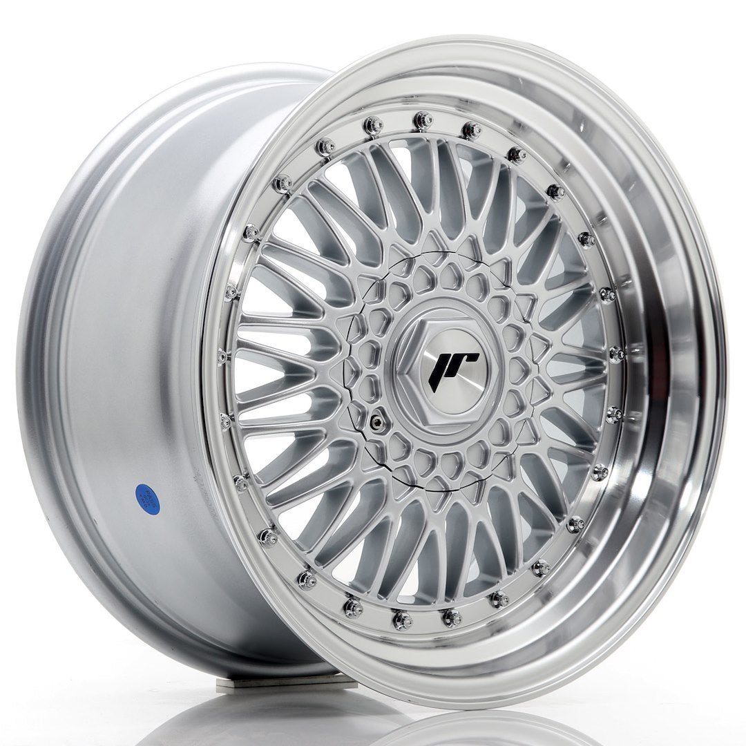 JR Wheels JR9 17x8,5 ET20 4x108 Silver w/ Machined Lip+Silver Rivets