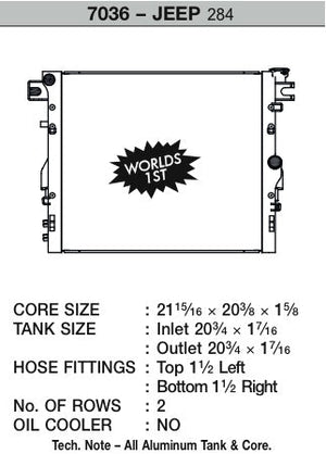 CSF Jeep Wrangler JK 07-18 Heavy Duty radiator (AT/MT)