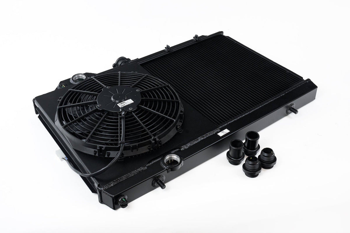 CSF Mitsubishi Evo 4-9 Full Size Slim radiator Black med 12" SPAL Fan