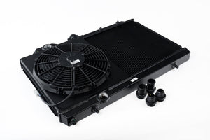 CSF Mitsubishi Evo 4-9 Full Size Slim radiator Black med 12" SPAL Fan